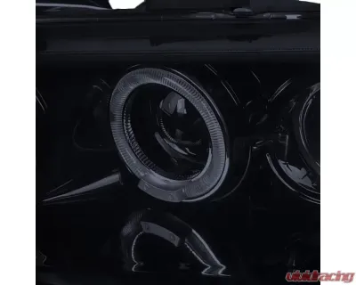 Spec-D Dual Halo Projector Headlights w/ LED Accent Lights (Glossy Black Housing/Smoke Lens) Honda Accord 1998-2002 - 2LHP-ACD98G-TM