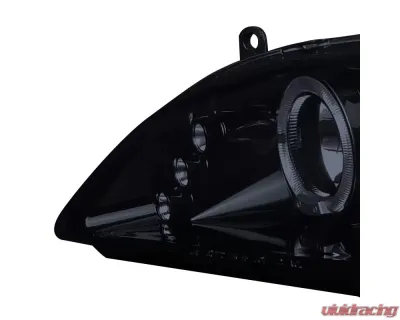 Spec-D Dual Halo Projector Headlights w/ LED Accent Lights (Glossy Black Housing/Smoke Lens) Honda Accord 1998-2002 - 2LHP-ACD98G-TM