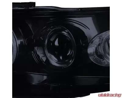 Spec-D Dual Halo Projector Headlights w/ LED Accent Lights (Glossy Black Housing/Smoke Lens) Honda Accord 1998-2002 - 2LHP-ACD98G-TM