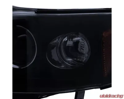 Spec-D Dual Halo Projector Headlights w/ LED Accent Lights (Glossy Black Housing/Smoke Lens) Honda Accord 1998-2002 - 2LHP-ACD98G-TM