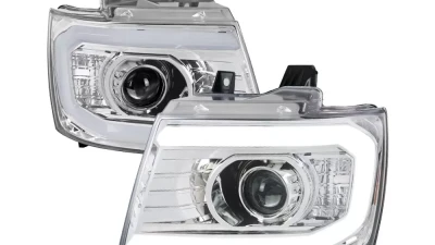 Spec-D LED C-Bar Projector Headlights (Chrome Housing/Clear Lens) Chevrolet 2007-2014                                     - 2LHP-AVA07-G2-TM - Image 10