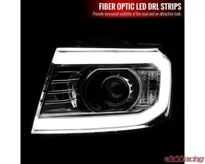Spec-D LED C-Bar Projector Headlights (Chrome Housing/Clear Lens) Chevrolet 2007-2014 - 2LHP-AVA07-G2-TM