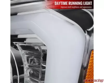 Spec-D LED C-Bar Projector Headlights (Chrome Housing/Clear Lens) Chevrolet 2007-2014 - 2LHP-AVA07-G2-TM