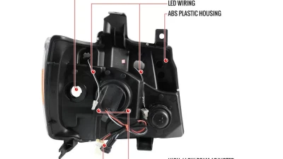 Spec-D LED C-Bar Projector Headlights (Chrome Housing/Clear Lens) Chevrolet 2007-2014                                     - 2LHP-AVA07-G2-TM - Image 8