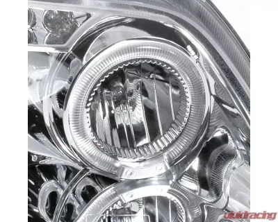 Spec-D Dual Halo Projector Headlights w/ LED Accent Light (Chrome Housing/Clear Lens) Chevrolet Aveo 2004-2008 - 2LHP-AVE045-TM