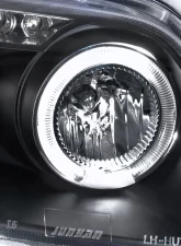 Spec-D Dual Halo Projector Headlights w/ LED Light Strip (Matte Black Housing/Clear Lens) Chevrolet Aveo 2004-2008                                     - 2LHP-AVE045JM-TM - Image 4