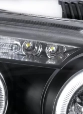 Spec-D Dual Halo Projector Headlights w/ LED Light Strip (Matte Black Housing/Clear Lens) Chevrolet Aveo 2004-2008                                     - 2LHP-AVE045JM-TM - Image 5