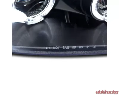 Spec-D Dual Halo Projector Headlights w/ LED Light Strip (Matte Black Housing/Clear Lens) Chevrolet Aveo 2004-2008 - 2LHP-AVE045JM-TM