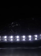 Spec-D Projector Headlights w/ SMD LED Light Strip (Chrome Housing/Clear Lens) Mercedes-Benz W163 ML-Class 2002-2005                                     - 2LHP-BW16302-TM - Image 2