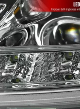 Spec-D Projector Headlights w/ SMD LED Light Strip (Chrome Housing/Clear Lens) Mercedes-Benz W163 ML-Class 2002-2005                                     - 2LHP-BW16302-TM - Image 5