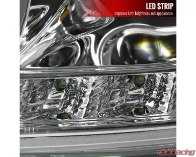 Spec-D Projector Headlights w/ SMD LED Light Strip (Chrome Housing/Clear Lens) Mercedes-Benz W163 ML-Class 2002-2005 - 2LHP-BW16302-TM