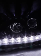 Spec-D Projector Headlights w/ SMD LED Light Strip (Glossy Black Housing/Smoked Lens) Mercedes-Benz W163 ML-Class 2002-2005                                     - 2LHP-BW16302G-TM - Image 2