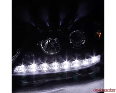 Spec-D Projector Headlights w/ SMD LED Light Strip (Glossy Black Housing/Smoked Lens) Mercedes-Benz W163 ML-Class 2002-2005 - 2LHP-BW16302G-TM