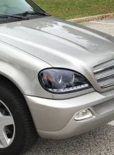 Spec-D Projector Headlights w/ SMD LED Light Strip (Glossy Black Housing/Smoked Lens) Mercedes-Benz W163 ML-Class 2002-2005                                     - 2LHP-BW16302G-TM - Image 9