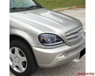 Spec-D Projector Headlights w/ SMD LED Light Strip (Glossy Black Housing/Smoked Lens) Mercedes-Benz W163 ML-Class 2002-2005 - 2LHP-BW16302G-TM