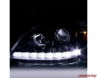 Spec-D Projector Headlights w/ SMD LED Light Strip (Glossy Black Housing/Smoked Lens) Mercedes-Benz W163 ML-Class 1998-2001 - 2LHP-BW16398G-TM