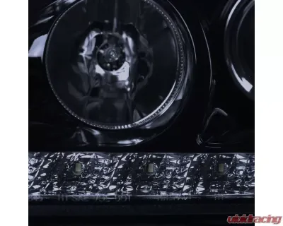 Spec-D Projector Headlights w/ SMD LED Light Strip (Glossy Black Housing/Smoked Lens) Mercedes-Benz W163 ML-Class 1998-2001 - 2LHP-BW16398G-TM