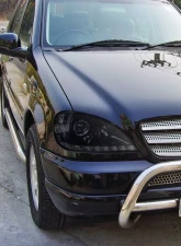 Spec-D Projector Headlights w/ SMD LED Light Strip (Glossy Black Housing/Smoked Lens) Mercedes-Benz W163 ML-Class 1998-2001                                     - 2LHP-BW16398G-TM - Image 9