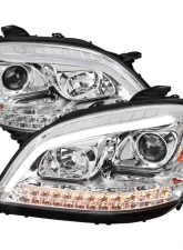 Spec-D LED Bar Projector Headlights w/ Sequential Turn Signal Lights (Chrome Housing/Clear Lens) Mercedes-Benz W164 ML-Class 2006-2008                                     - 2LHP-BW16406-TM - Image 10
