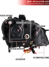 Spec-D LED Bar Projector Headlights w/ Sequential Turn Signal Lights (Chrome Housing/Clear Lens) Mercedes-Benz W164 ML-Class 2006-2008                                     - 2LHP-BW16406-TM - Image 6