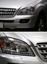Spec-D LED Bar Projector Headlights w/ Sequential Turn Signal Lights (Chrome Housing/Clear Lens) Mercedes-Benz W164 ML-Class 2006-2008                                     - 2LHP-BW16406-TM - Image 10