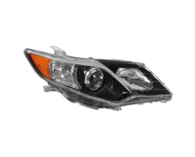 Spec-D Projector Headlights w/ Amber Reflectors - Passenger Side Only (Jet Black Housing/Clear Lens) Toyota Camry 2012-2014