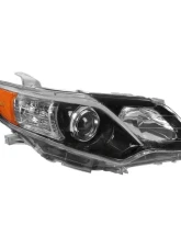 Spec-D Projector Headlight w/ Amber Reflector (Jet Black Housing/Clear Lens) - Passenger Side Only Toyota Camry 2012-2014                                     - 2LHP-CAM12GB-R-GO - Image 10