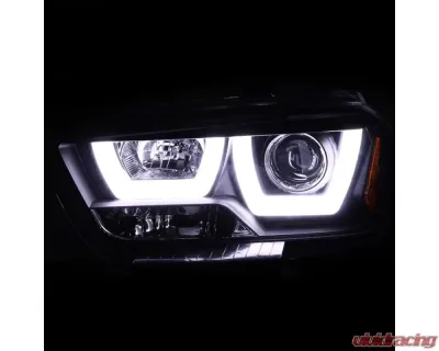 Spec-D Dual Halo Projector Headlights (Matte Black Housing/Clear Lens) Dodge Charger 2011-2014 - 2LHP-CHG11JM-TM