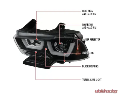 Spec-D Dual Halo Projector Headlights (Matte Black Housing/Clear Lens) Dodge Charger 2011-2014 - 2LHP-CHG11JM-TM