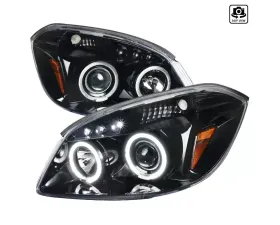 Spec-D Dual Halo Projector Headlights w/ LED Accent Lights (Jet Black Housing/Clear Lens) Chevrolet | Pontiac 2005-2010
