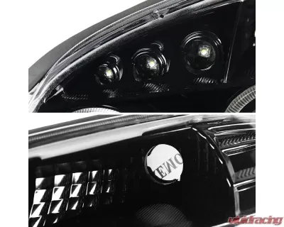 Spec-D Dual Halo Projector Headlights w/ LED Accent Lights (Jet Black Housing/Clear Lens) Chevrolet | Pontiac 2005-2010 - 2LHP-COB05BK-TM