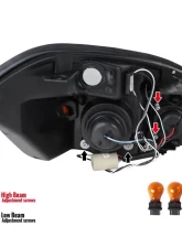 Spec-D Dual Halo Projector Headlights w/ LED Accent Lights (Jet Black Housing/Clear Lens) Chevrolet | Pontiac 2005-2010                                     - 2LHP-COB05BK-TM - Image 9