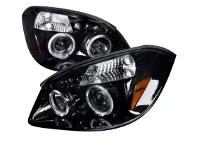 Spec-D Dual Halo Projector Headlights w/ LED Accent Lights (Glossy Black Housing/Smoke Lens) Chevrolet | Pontiac 2005-2010
