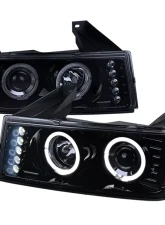 Spec-D Dual Halo Projector Headlights (Glossy Black Housing/Smoked Lens) Chevrolet Colorado | GMC Canyon 2004-2012                                     - 2LHP-COL04HG-TM - Image 10