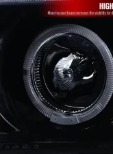 Spec-D Dual Halo Projector Headlights (Glossy Black Housing/Smoked Lens) Chevrolet Colorado | GMC Canyon 2004-2012                                     - 2LHP-COL04HG-TM - Image 3