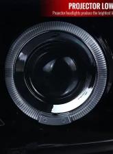 Spec-D Dual Halo Projector Headlights (Glossy Black Housing/Smoked Lens) Chevrolet Colorado | GMC Canyon 2004-2012                                     - 2LHP-COL04HG-TM - Image 4