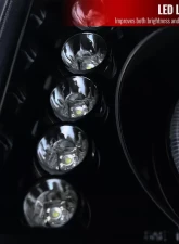 Spec-D Dual Halo Projector Headlights (Glossy Black Housing/Smoked Lens) Chevrolet Colorado | GMC Canyon 2004-2012                                     - 2LHP-COL04HG-TM - Image 5