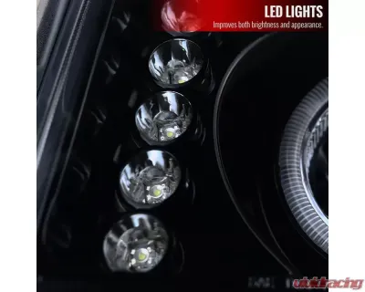 Spec-D Dual Halo Projector Headlights (Glossy Black Housing/Smoked Lens) Chevrolet Colorado | GMC Canyon 2004-2012 - 2LHP-COL04HG-TM