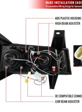 Spec-D Dual Halo Projector Headlights (Glossy Black Housing/Smoked Lens) Chevrolet Colorado | GMC Canyon 2004-2012                                     - 2LHP-COL04HG-TM - Image 8