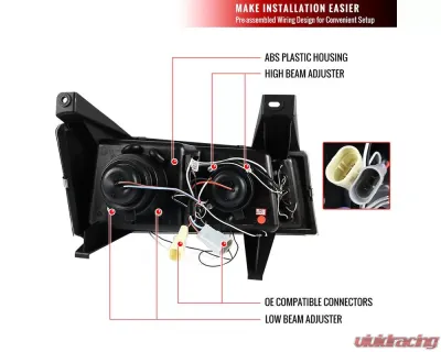 Spec-D Dual Halo Projector Headlights (Glossy Black Housing/Smoked Lens) Chevrolet Colorado | GMC Canyon 2004-2012 - 2LHP-COL04HG-TM