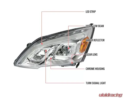 Spec-D LED Bar Projector Headlights (Chrome Housing/Clear Lens) Honda CR-V 2007-2011 - 2LHP-CRV07-TM