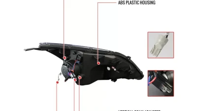 Spec-D LED Bar Projector Headlights (Chrome Housing/Clear Lens) Honda CR-V 2007-2011                                     - 2LHP-CRV07-TM - Image 9