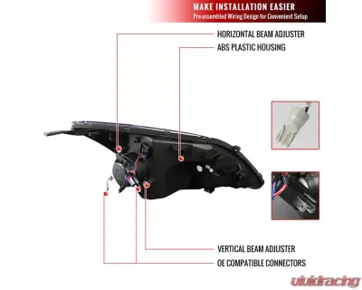 Spec-D LED Bar Projector Headlights (Chrome Housing/Clear Lens) Honda CR-V 2007-2011 - 2LHP-CRV07-TM