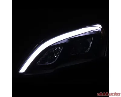 Spec-D LED Bar Projector Headlights (Matte Black Housing/Clear Lens) Honda CR-V 2007-2011 - 2LHP-CRV07JM-TM