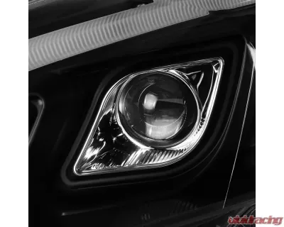 Spec-D LED Bar Projector Headlights (Matte Black Housing/Clear Lens) Honda CR-V 2007-2011 - 2LHP-CRV07JM-TM
