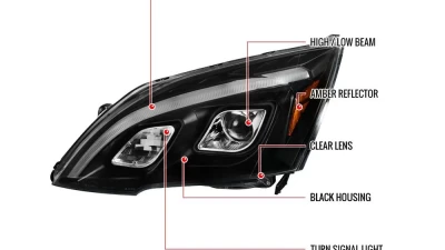 Spec-D LED Bar Projector Headlights (Matte Black Housing/Clear Lens) Honda CR-V 2007-2011                                     - 2LHP-CRV07JM-TM - Image 8