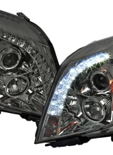 Spec-D  Projector Headlights w/ Bright White LED Bars (Glossy Black Housing/Smoke Lens) Cadillac CTS 2008-2014                                     - 2LHP-CTS08G-RS - Image 10