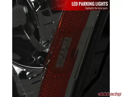 Spec-D  Projector Headlights w/ Bright White LED Bars (Glossy Black Housing/Smoke Lens) Cadillac CTS 2008-2014 - 2LHP-CTS08G-RS