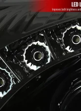 Spec-D  Projector Headlights w/ Bright White LED Bars (Glossy Black Housing/Smoke Lens) Cadillac CTS 2008-2014                                     - 2LHP-CTS08G-RS - Image 6