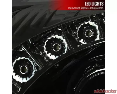 Spec-D  Projector Headlights w/ Bright White LED Bars (Glossy Black Housing/Smoke Lens) Cadillac CTS 2008-2014 - 2LHP-CTS08G-RS